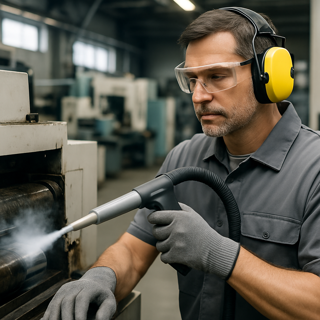 Schonend: Trockeneisreinigung für Maschinen und Anlagen